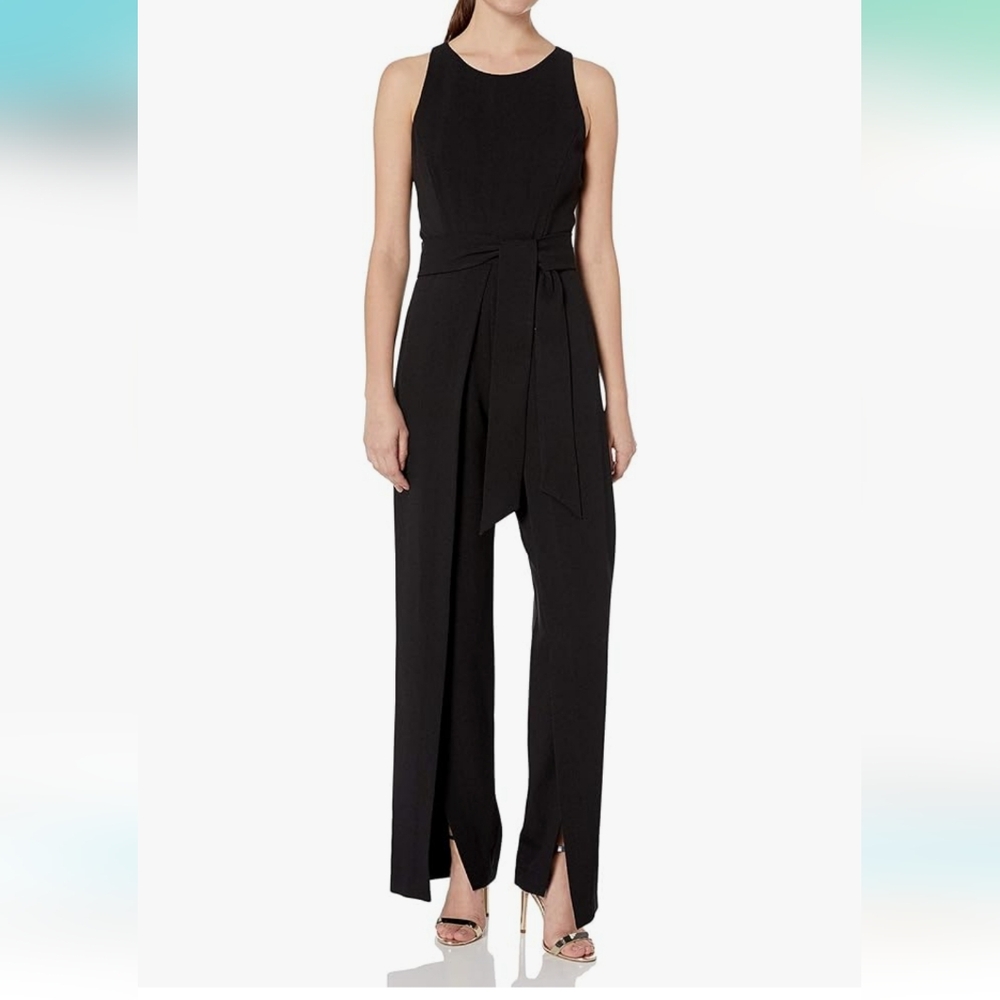Nine West Black Sleeveless Jumpsuit